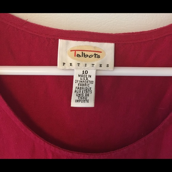 Talbots red sleeveless dress 10P side buttons - Picture 5 of 8